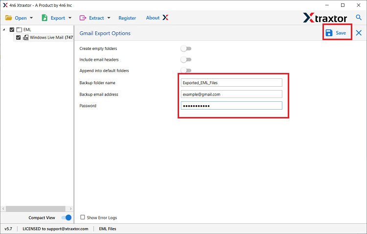 import eml files to gmail