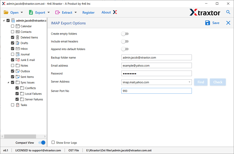 upload ost file to yahoo