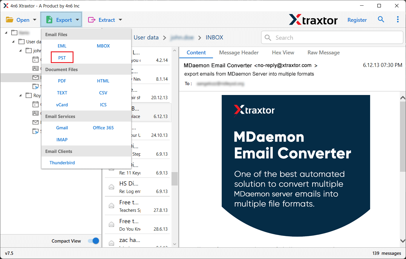 transfer mdaemon emails to outlook pst file