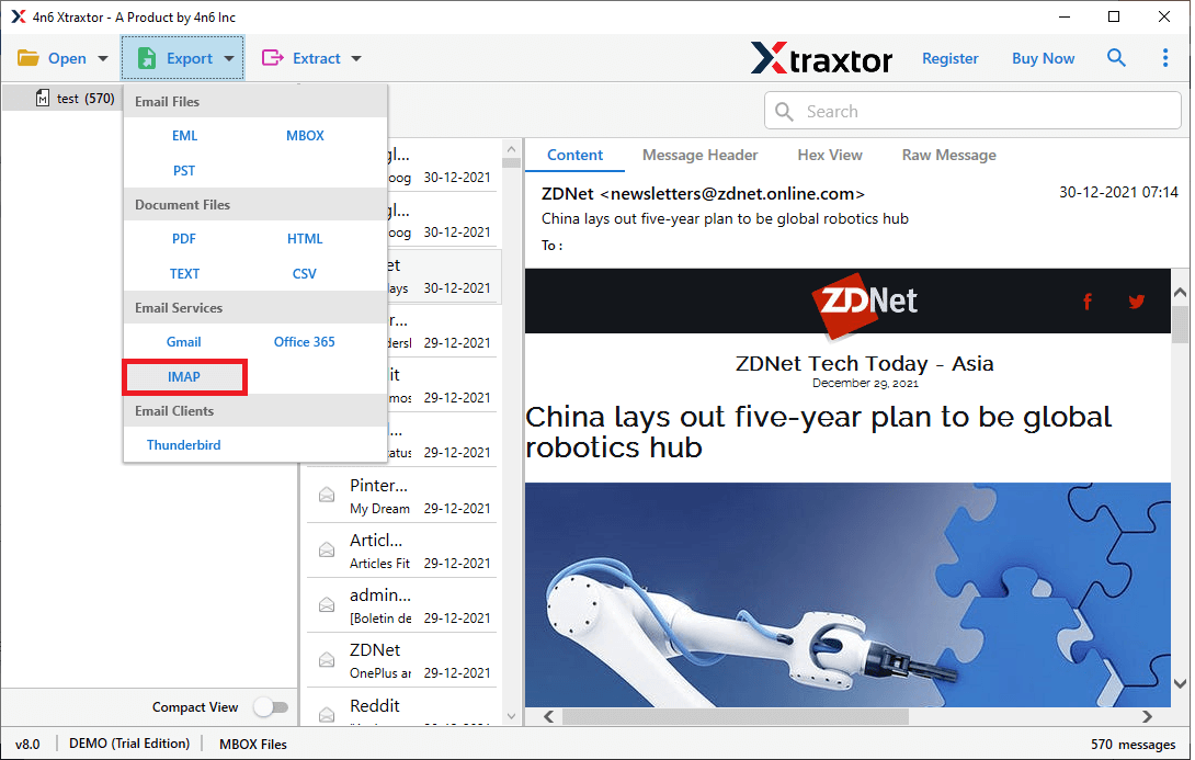 Transfer MBOX to Yandex Mail