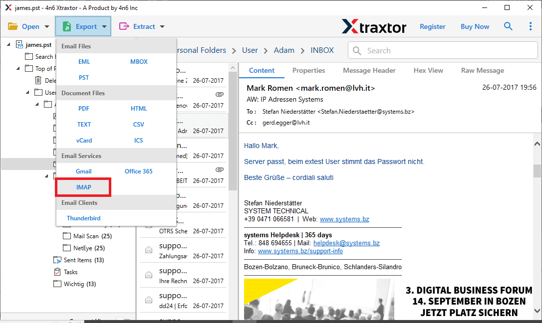 Import Outlook PST to iCloud