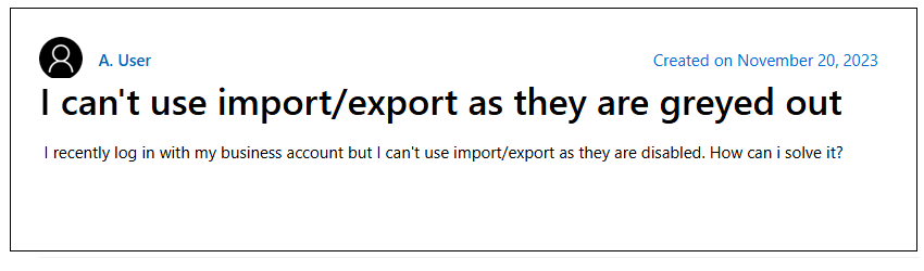 Import Export Greyed Out in Outlook