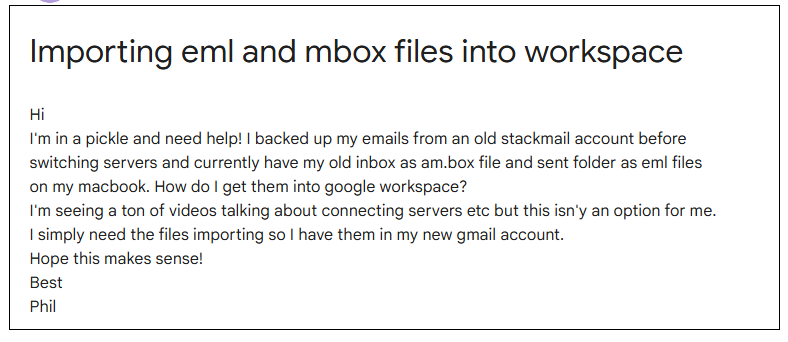 import eml to google workspace