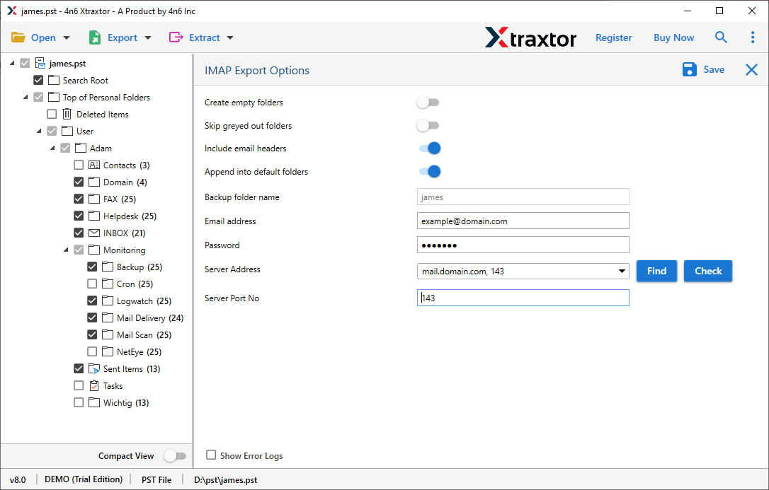 Transfer PST emails to cPanel