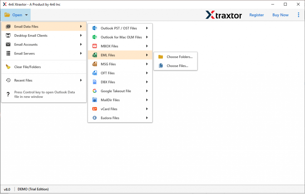 Import EML to Rackspace