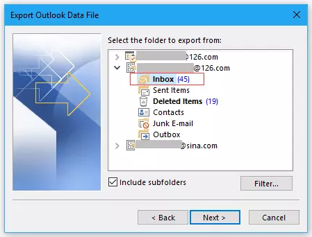 Copy Outlook emails to flash drive