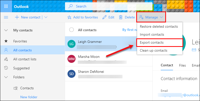 export email addresses from office 365