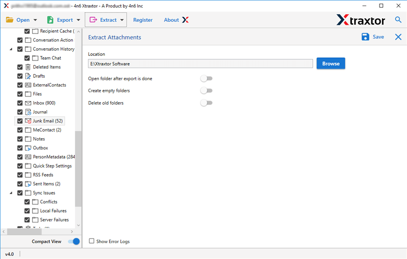 extract attachments from office 365