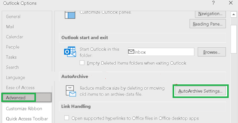 Outlook auto archive is not working