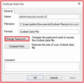 Remove password from pst file