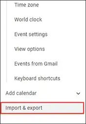 export calendar from Outlook to google