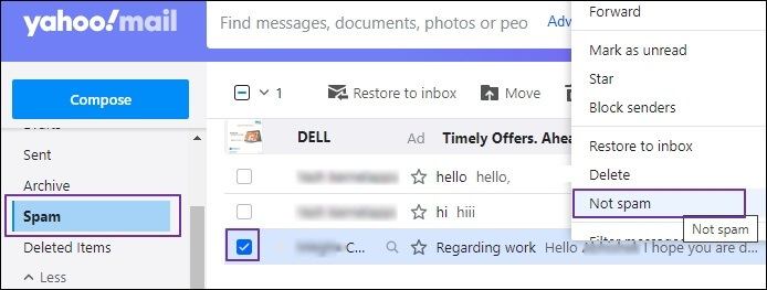 Yahoo Emails Disappeared from My Inbox