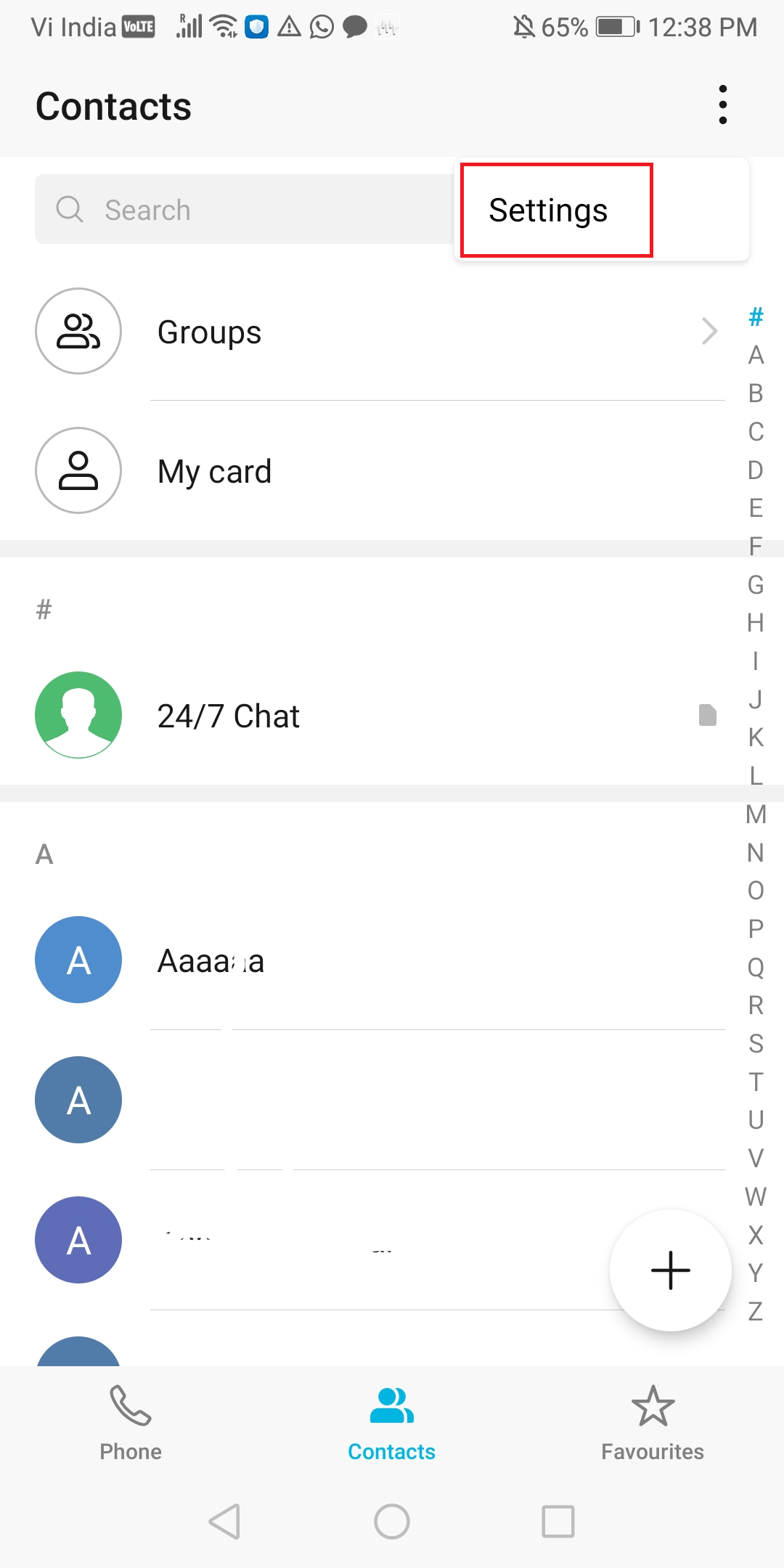 outlook contacts to android phone