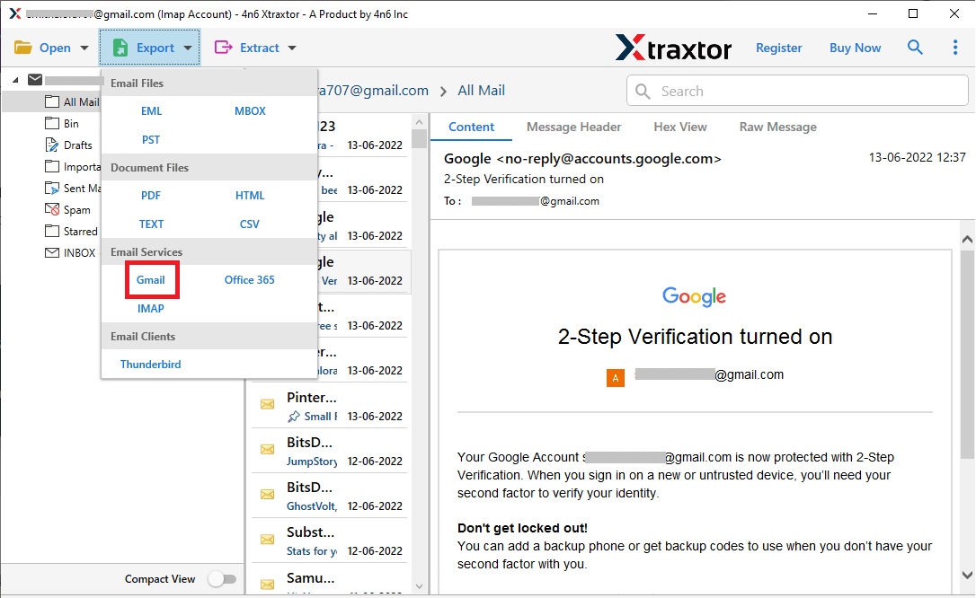 export webmail to gmail with attachments