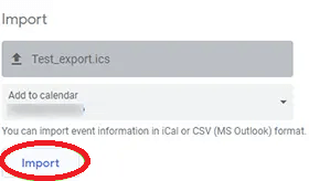 export Outlook calendar to gmail