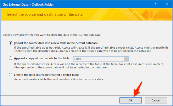 Import Outlook Contacts to Access Database