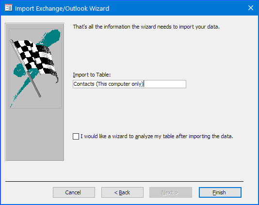 Move Outlook Contacts to Access Database