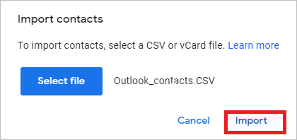 move outlook contacts to gmail