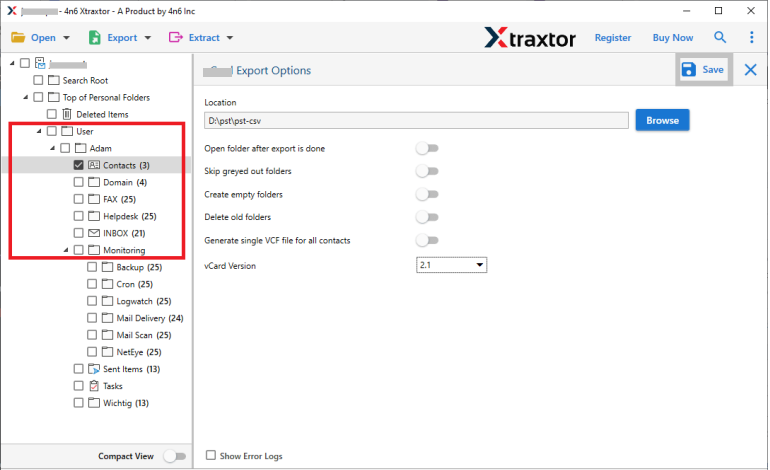 Export Outlook Contacts to Access Database