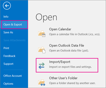 import OST file in Outlook 2016/2019