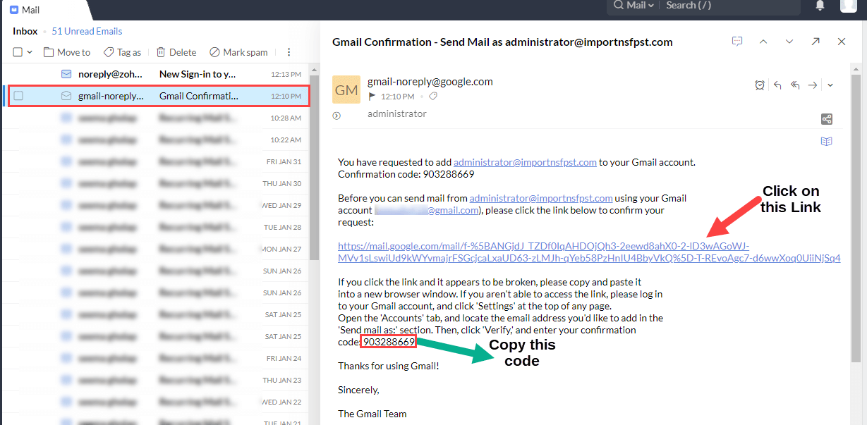 transfer Zoho emails to Gmail