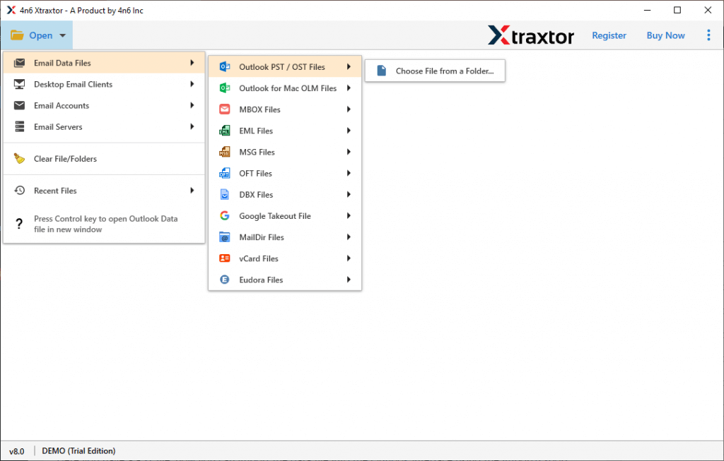 Open OST file in Outlook 2016