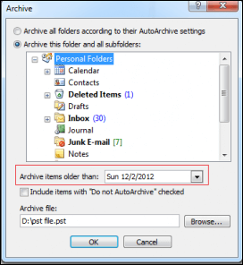 Divide PST file into multiple parts