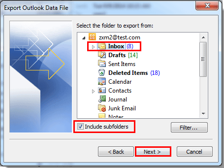 Export Outlook Folders to Desktop