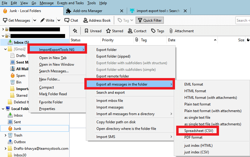 export mbox file to csv format