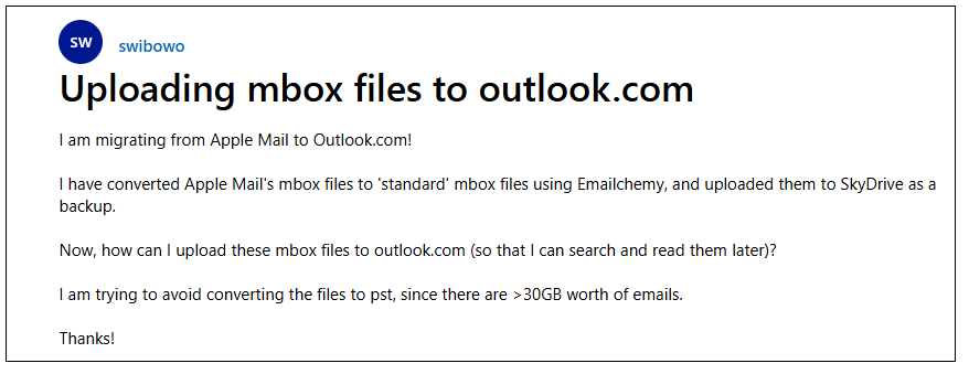 Import MBOX to Outlook.com