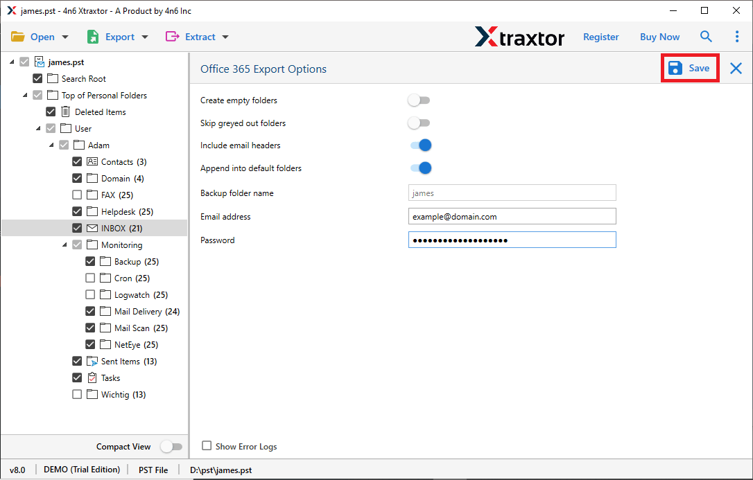 transfer PST to shared mailbox