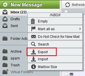 Export Webmail Emails to MBOX File