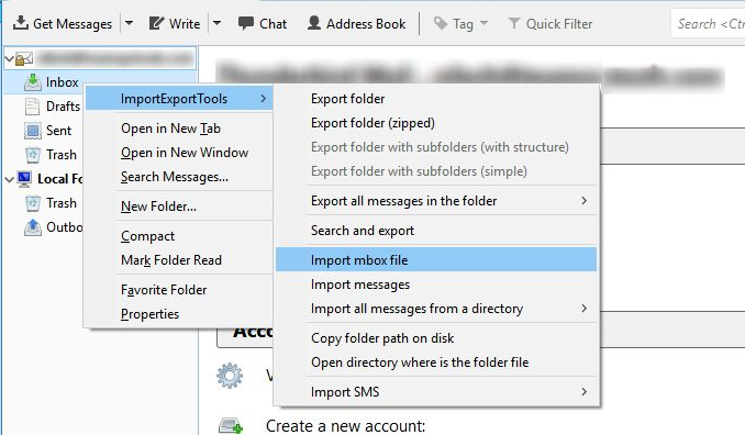 Import MBOX file in to Thunderbird