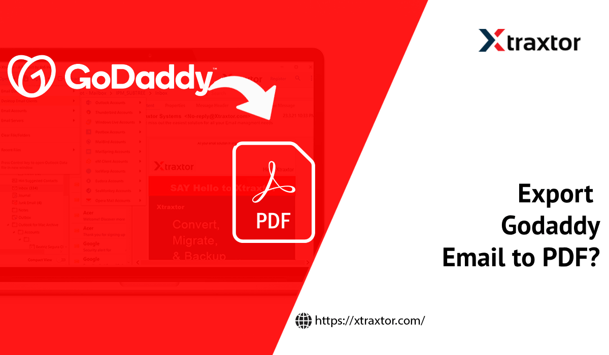 export godaddy email to pdf