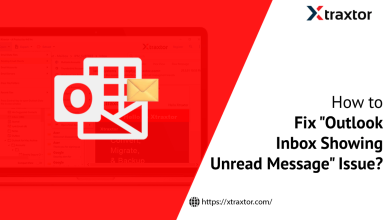 Outlook inbox showing unread message