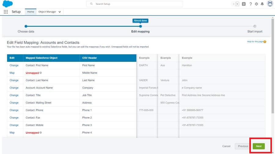 Export contacts from Outlook to Salesforce