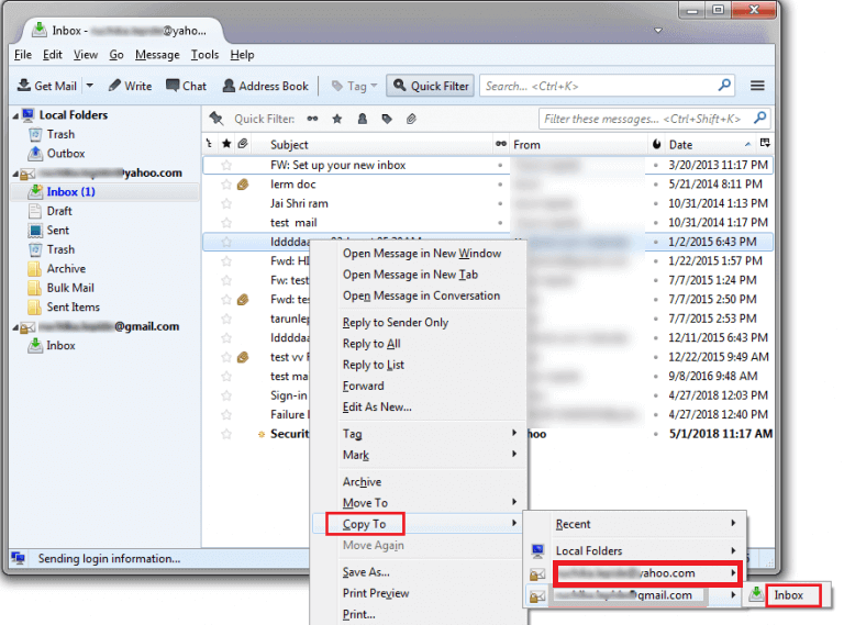 Thunderbird to Yahoo Mail migration