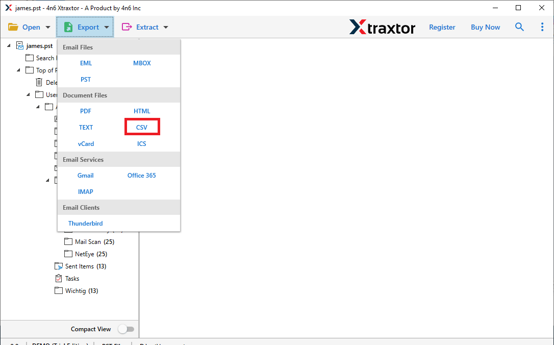 Extract journal entries from outlook to excel