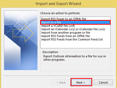export pst to vvcard