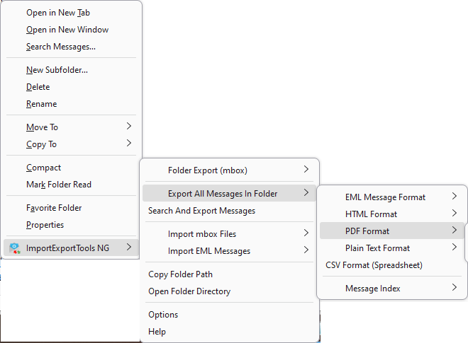 Export MBOX to PDF