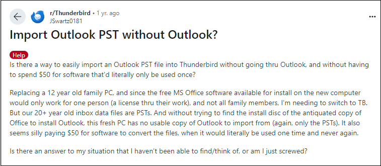 PST to Thunderbird