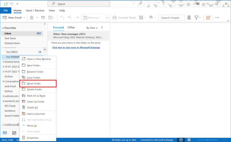 Move Outlook Folders From One Account to Another