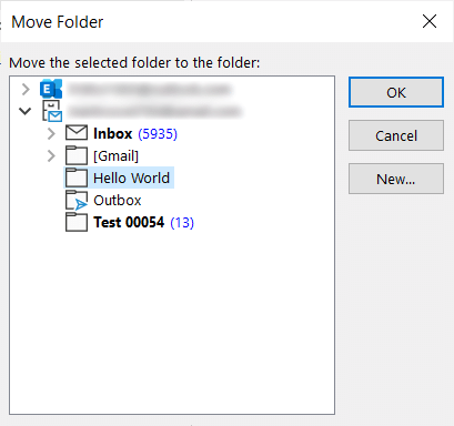 Select the the folder where you want to move folders