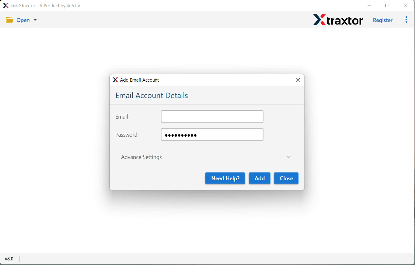 Enter your login details of the source account