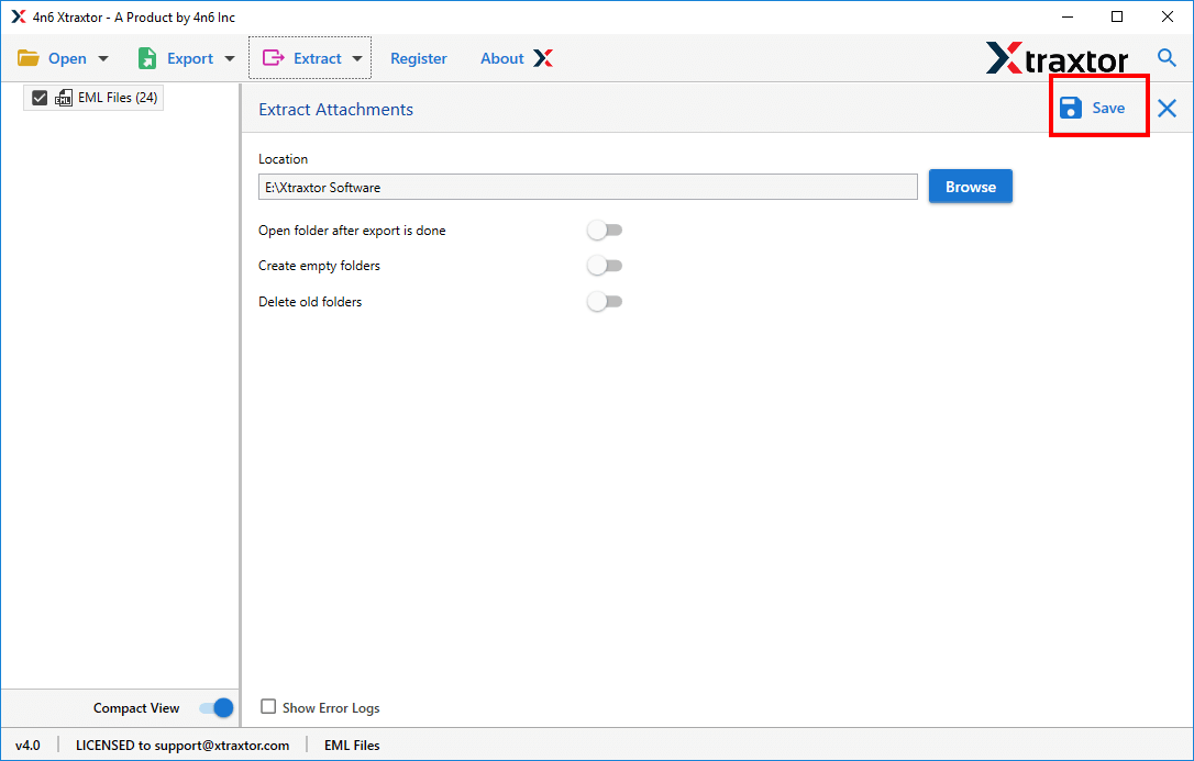 Extract all attachments from EML files