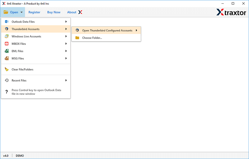 Select your Thunderbird profile