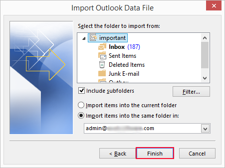 Choose Yahoo Mail folder to export