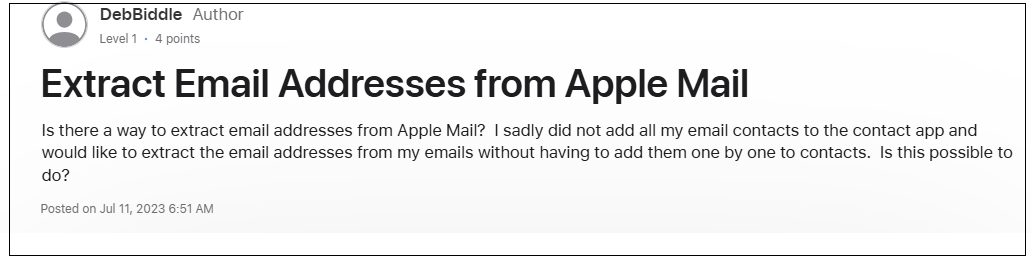 Export Email Addresses from Apple Mail to Excel