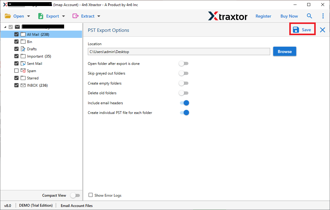 Convert Mailbird emails to PST