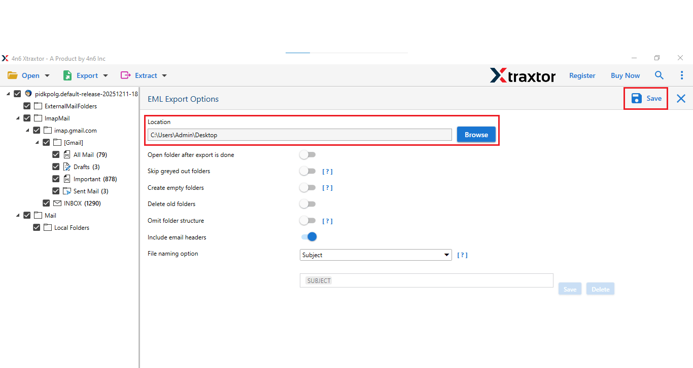 save thunderbird emails to hard drive